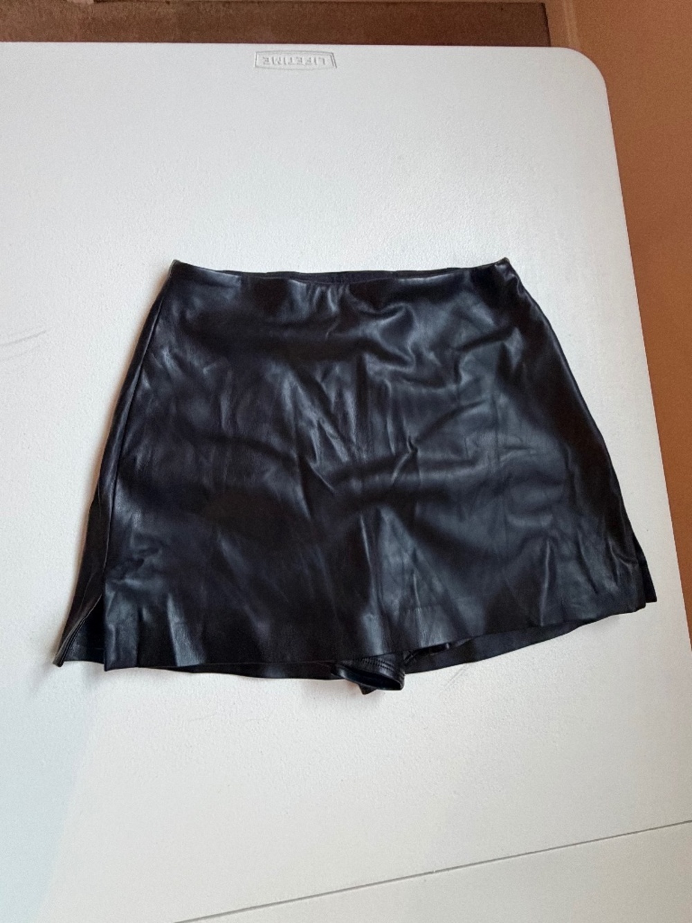 Express faux leather skort